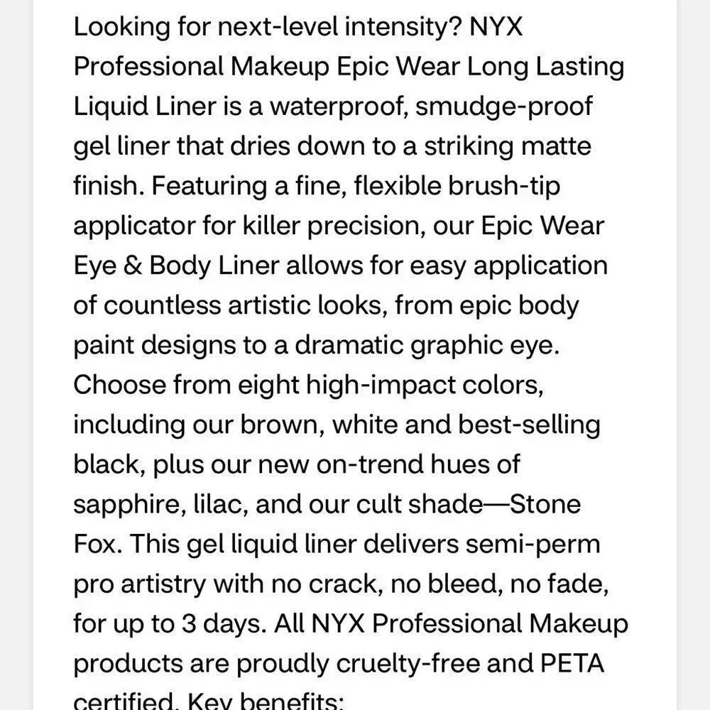 🦋Pick 5/$25 NYX White Epic Wear Waterproof Eyeliner New FullSz